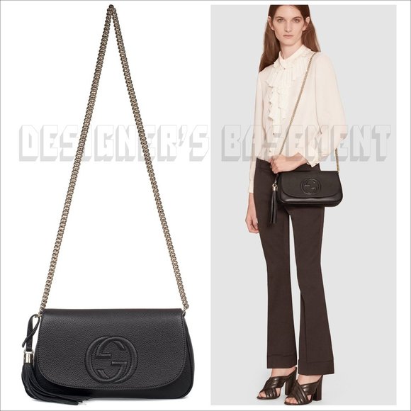 GUCCI blk SOHO Interlocking G Crossbody Tassel bag - Picture 5 of 8